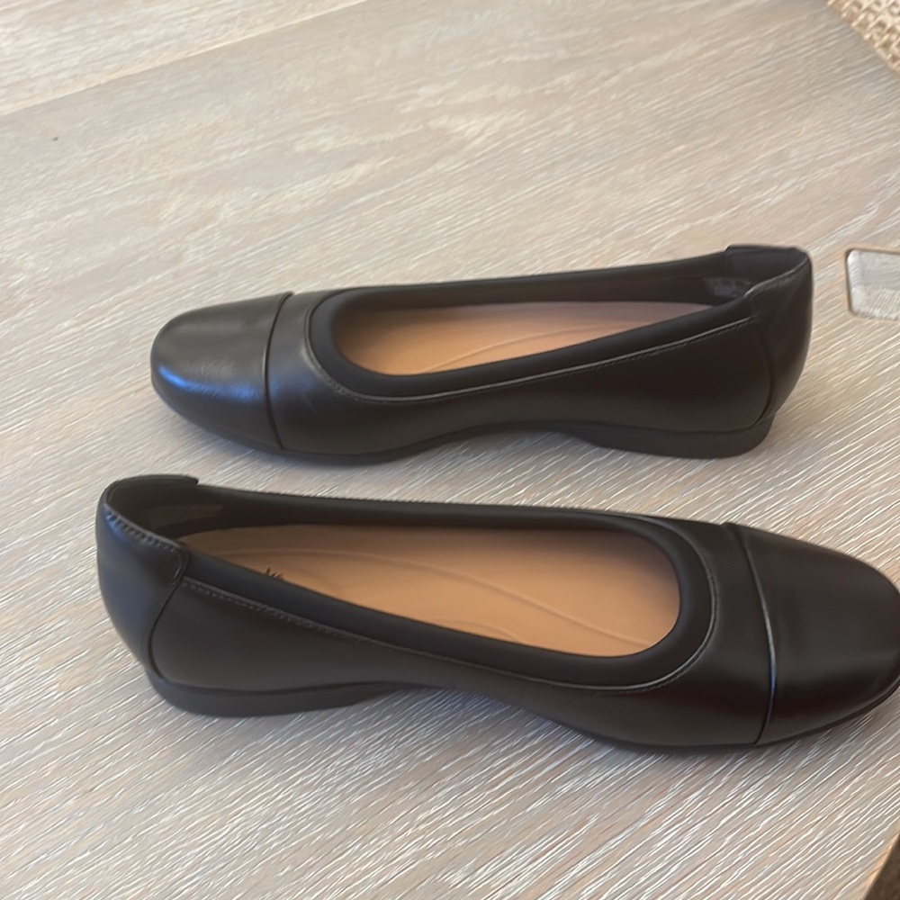 Clarks Black Leather Ballet Flats - NWOT